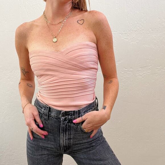 Herve Leger Pink Bandage Strapless Top - Picture 2 of 10